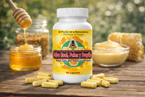 Royal Jelly, Pollen and Propolis in Capsules.