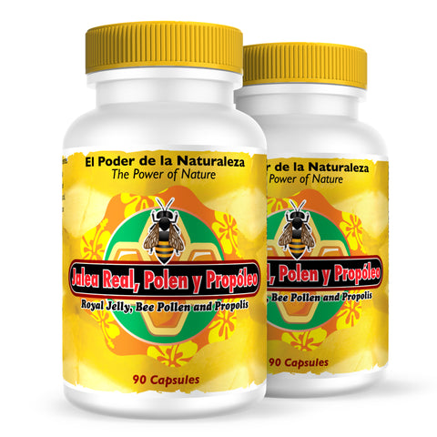 Royal Jelly, Pollen and Propolis in Capsules.